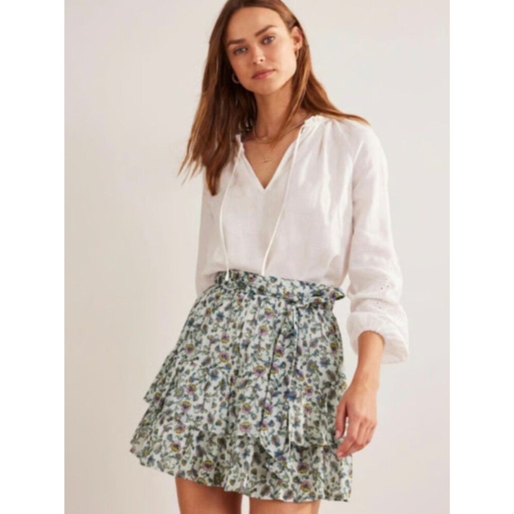 NWT Boden Tie-Waist Crinkle Mini Skirt / US 2